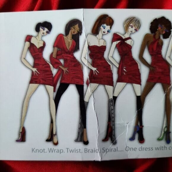 QED LONDON Multi Way Ruched Mini Dress Red Sz S - Picture 13 of 14